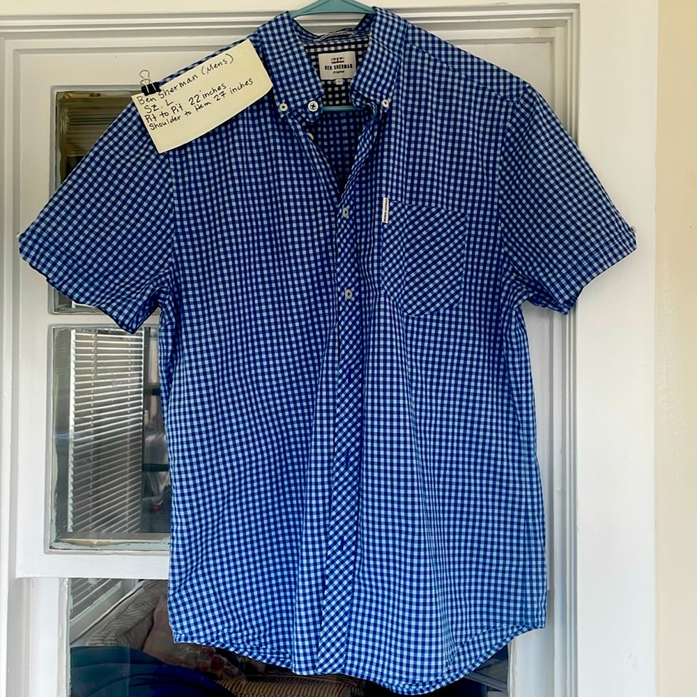 Men’s size L blue gingham Ben Sherman